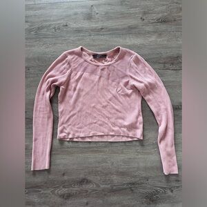 🌟free w/purchase🌟Women's Pink Ribbed Long Sleeve Top